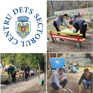 Angajații grădiniței nr.7 sunt activ implicați în procesul de salubrizare și amenajare a teritoriilor aferente și adiacente instituției